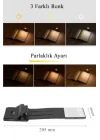 Şarjlı Kitap Okuma Lambası, LED Masa Lambası, 3 Renkli Kademeli Dimmer, Mandallı Kitap Işığı