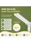 Şarjlı LED Masa Lambası – Çift Işık Barı, 3 Renk Modu, Dokunmatik Kontrollü, Katlanabilir ve Telefon Standlı Masa Lambası
