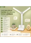 Şarjlı LED Masa Lambası – Çift Işık Barı, 3 Renk Modu, Dokunmatik Kontrollü, Katlanabilir ve Telefon Standlı Masa Lambası