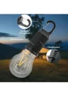 Şarjlı Taşınabilir LED Ampul Lamba – USB ile Şarj Edilebilir, 3 Kademeli Işık, Asma Kancalı & Kamp, Bahçe, Dolap, Balkon, Banyo İçin Acil Aydınlatma (3200K)