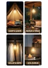 Şarjlı Taşınabilir LED Ampul Lamba – USB ile Şarj Edilebilir, 3 Kademeli Işık, Asma Kancalı & Kamp, Bahçe, Dolap, Balkon, Banyo İçin Acil Aydınlatma (3200K)