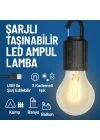 Şarjlı Taşınabilir LED Ampul Lamba – USB ile Şarj Edilebilir, 3 Kademeli Işık, Asma Kancalı & Kamp, Bahçe, Dolap, Balkon, Banyo İçin Acil Aydınlatma (3200K)