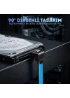 SATA 3.0 Data Kablosu 40 cm - 6Gbps’ye Kadar Hız - 90° Dirsek Uç - Yassı Kablo - Kilitli Konnektör - HDD, SSD Uyumlu - SATA III Veri Kablosu - PC ve Harici Kasa İçin