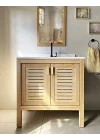 Sedir Ağacı Masif Ahşap Banyo Dolabı 80cm