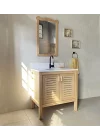 Sedir Ağacı Masif Ahşap Banyo Dolabı 80cm