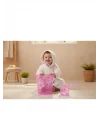 Şeffaf Kova & Maşrapa Set Pembe Desenli