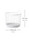 Sepet, metal, açık gri, 40,6 cm