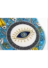 Seramik Nazar Duvar Süsü – Fatma Eli (Hamsa) | 13 cm El Yapımı | Kapı Girişi & Salon Dekoru | Anlamlı Hediye