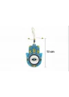 Seramik Nazar Duvar Süsü – Fatma Eli (Hamsa) | 13 cm El Yapımı | Kapı Girişi & Salon Dekoru | Anlamlı Hediye