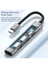 Ses Kartlı USB Hub Çoklayıcı Adaptör 4 in 1 Ses Kartlı USB/Type-c To USB 3.0, USB C ve 3.5mm Jak Çıkışlı Macbook Uyumlu Çevirici Adaptör Çok Portlu Çoklayıcı 4in1 USB HUB Gümüş Renk ZR615