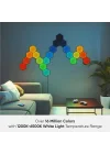 Shapes Ultra Black Altıgen Başlangıç ​​Kiti, 9 Akıllı RGBW LED Paneli – 16 Milyon Renk, Modüler Wi-Fi İç Mekan Duvar Aydınlatması; Alexa, Google ve Apple ile Uyumlu