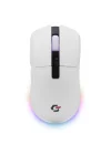 Sharper RGB Işıklı Kablosuz Gaming Oyucu Mouse 12000 DPI, Ultra Hafif, Bluetooth + 2.4G Kablosuz + Kablolu, Huano Silent Switch Tıklama, PAW3311 Sensör, 400mAh Batarya, Beyaz Gamer Faresi