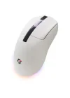 Sharper RGB Işıklı Kablosuz Gaming Oyucu Mouse 12000 DPI, Ultra Hafif, Bluetooth + 2.4G Kablosuz + Kablolu, Huano Silent Switch Tıklama, PAW3311 Sensör, 400mAh Batarya, Beyaz Gamer Faresi