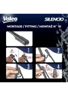 Silencio Flat Blade Set Silecek Seti Bmw X3 F25 (2014-2017), X4 (2014-2018), Volvo S40 II (2004-2010) (650+500 MM) 574687