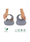 Silicone Baby Bib - Silikon Mama Önlüğü, Gri