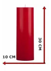 Silindir Mum 10 X 30 Cm Dev Büyük Kütük Mum Kırmızı Kırmızı