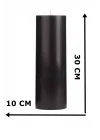 Silindir Mum 10 X 30 Cm Dev Büyük Kütük Mum Siyah Siyah