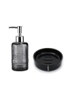 SIVI SABUNLUK VE SABUNLUK 2 Lİ BANYO SETİ GRİ SİYAH