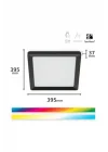 Siyah Akıllı Sıva Üstü RGB Kare Panel Tavan Armatürü 17W