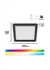 Siyah Akıllı Sıva Üstü RGB Kare Panel Tavan Armatürü 17W