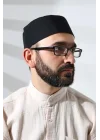 Siyah Fileli Kumaş Kalıp Namaz Takkesi Siyah 58