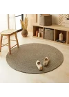 Siyah Kırçıllı Jüt Halı Kilim Ø 120 cm