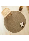 Siyah Kırçıllı Jüt Halı Kilim Ø 120 cm