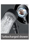 Siyah Turbo Fan Su Tasarruflu Yüksek Basınçlı Duş Başlığı