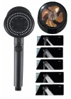 Siyah Turbo Fan Su Tasarruflu Yüksek Basınçlı Duş Başlığı