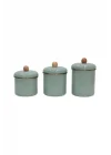Soft Green Emaye Baharatlık Seti 3lü