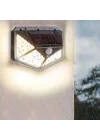 Solar lamba 100 LED PIR hareket sensörlü dış duvar lambası IP65 bahçe teras - 1 adet