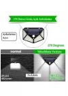 Solar LED Bahçe Lambası, 100 LED Hareket Sensörlü 13x9x5 cm, 3 Modlu Güneş Enerjili Solar Lamba, Dış Mekan Aydınlatma, Duvar Montajlı