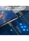 Solid 100W 5A PD2.0 Type C to Type C Hızlı Şarj ve Data Kablosu 2 Metre Halat Örgülü Space Gray LVA-TCT