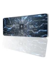 SonicTouch Çip Devre Desenli Kaymaz Gaming Oyuncu Masaüstü Dikişsiz Klavye Mouse Pad 32x70Cm