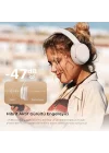 Space Pro Hi-Res LDAC Bluetooth 5.4 TWS Kablosuz Kulak üstü Kulaklık Bej