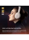 Space Pro Hi-Res LDAC Bluetooth 5.4 TWS Kablosuz Kulak üstü Kulaklık Bej