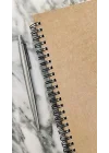 Spiralli Notebook, Kraft Kapaklı, A5 Boyutunda (15x21 cm), 100 Yaprak (Çizgisiz)