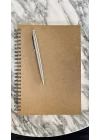 Spiralli Notebook, Kraft Kapaklı, A5 Boyutunda (15x21 cm), 100 Yaprak (Çizgisiz)