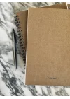 Spiralli Notebook, Kraft Kapaklı, A5 Boyutunda (15x21 cm), 100 Yaprak (Çizgisiz)