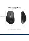SPK7818 3200 DPI 8 Tuşlu Dual Mod Bluetooth ve 2.4G Kablosuz Ergonomik Sessiz Mouse Siyah