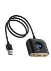 Square round 4in1 USB HUB Adaptör (USB3.0 TO USB3.0*1+USB2.0*3) 1m, Siyah