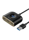 Square round 4in1 USB HUB Adaptör (USB3.0 TO USB3.0*1+USB2.0*3) 1m, Siyah