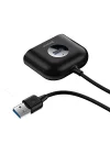 Square round 4in1 USB HUB Adaptör (USB3.0 TO USB3.0*1+USB2.0*3) 1m, Siyah