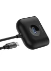 Square round 4in1 USB HUB Adaptör (USB3.0 TO USB3.0*1+USB2.0*3) 1m, Siyah