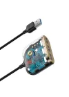 Square round 4in1 USB HUB Adaptör (USB3.0 TO USB3.0*1+USB2.0*3) 1m, Siyah