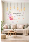Sticker Hoş geldin Ramazan Dekorlu Ahşap Kapı Süsü, Ramazan Süsleri, Ramazan Tavan Süsü Ramazan Dekorasyon