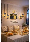 Sticker Hoş geldin Ramazan Dekorlu Ahşap Kapı Süsü, Ramazan Süsleri, Ramazan Tavan Süsü Ramazan Dekorasyon Renkli 2026