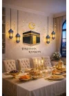 Sticker Hoş geldin Ramazan Dekorlu Ahşap Kapı Süsü, Ramazan Süsleri, Ramazan Tavan Süsü Ramazan Dekorasyon Renkli 2026