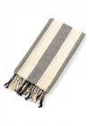 Striped Peştemal Banyo Havlusu Plaj Havlusu Siyah