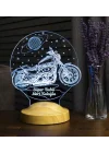 Süper Baba, Chopper Motosiklet, Motor Hayranı Babaya Hediye 3 Boyutlu, 3D Led Lamba
